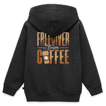 Freediving Freediver Before Coffee Diving Lover - Kinder Premium Organic Zip Hoodie - Schwarz - Hinten - AI Model Kid Male (0cm)