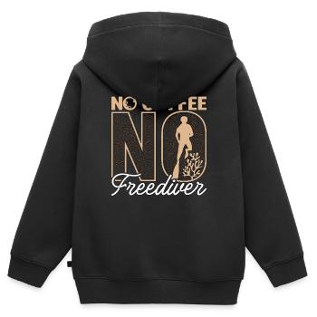 Freediving No Coffee No Deep Diving Coffee Lover - Kinder Premium Organic Zip Hoodie - Schwarz - Hinten - AI Model Kid Male (0cm)