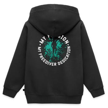 Freediving My Passion My Freediver Apnea Diving - Kinder Premium Organic Zip Hoodie - Schwarz - Hinten - AI Model Kid Male (0cm)