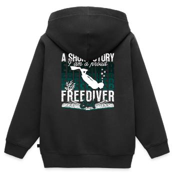Freediving A Short Story I Am A Proud Apnea Diver - Kinder Premium Organic Zip Hoodie - Schwarz - Hinten - AI Model Kid Male (0cm)