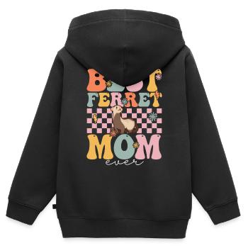 Groovy Tierhalterin - Kinder Premium Organic Zip Hoodie - Schwarz - Hinten - AI Model Kid Male (0cm)