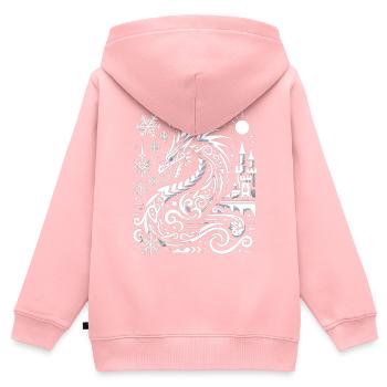 Ice dragon in the snow glow - Kids Premium Organic Zip-up Hoodie - rose - Back - AI Model Kid Female (0cm)