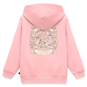 Dragon - Sailing Ship and Dragon Adventure - Kids Premium Organic Zip-up Hoodie - rose - Back - AI Model Kid Female (0cm)