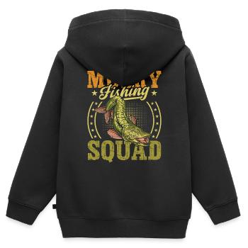 Escouade de pêche musquée Pêche musquée - Sweat Premium à capuche zippé enfant bio - noir - Dos - AI Model Kid Male (0cm)