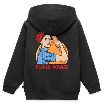 Crépière drôle - Sweat Premium à capuche zippé enfant bio - noir - Dos - AI Model Kid Male (0cm)