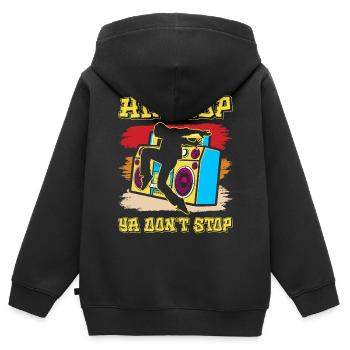 Hiphop Tanz Tänzer Breakdance - Kinder Premium Organic Zip Hoodie - Schwarz - Hinten - AI Model Kid Male (0cm)