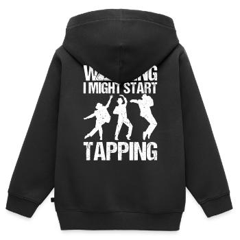Lustiger Stepptanz Stepptänzer - Kinder Premium Organic Zip Hoodie - Schwarz - Hinten - AI Model Kid Male (0cm)