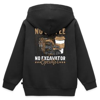 Excavator Operator No Coffee Operator Coffee Lover - Kids Premium Organic Zip-up Hoodie - black - Back - AI Model Kid Male (0cm)