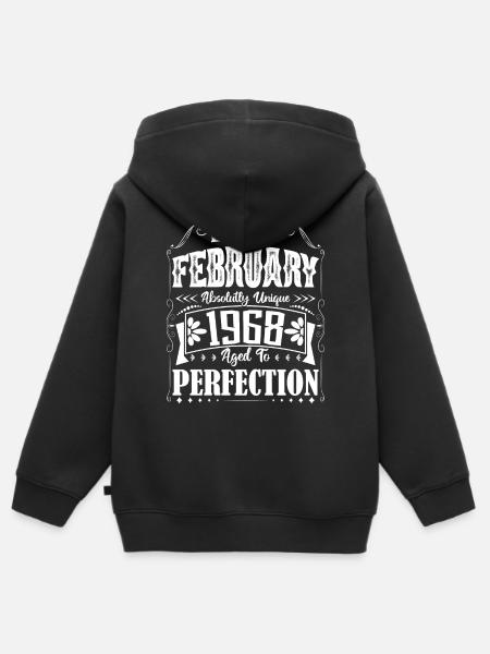 Février 1968. Cadeau d'Anniversaire février 1968. - Premium børne zip-hættetrøje økologisk - sort