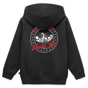 Mode Bras de Fer activé - Bras de fer Bras de fer - Sweat Premium à capuche zippé enfant bio - noir - Dos - AI Model Kid Male (0cm)