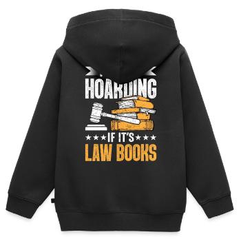 Drôle d’étudiant en droit à la faculté de droit - Sweat Premium à capuche zippé enfant bio - noir - Dos - AI Model Kid Male (0cm)