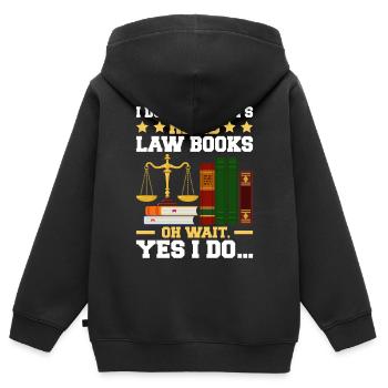 Drôle d’étudiant en droit à la faculté de droit - Sweat Premium à capuche zippé enfant bio - noir - Dos - AI Model Kid Male (0cm)