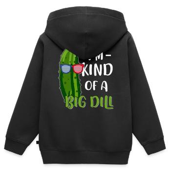 Vegane Vegetarische Essiggurke - Kinder Premium Organic Zip Hoodie - Schwarz - Hinten - AI Model Kid Male (0cm)