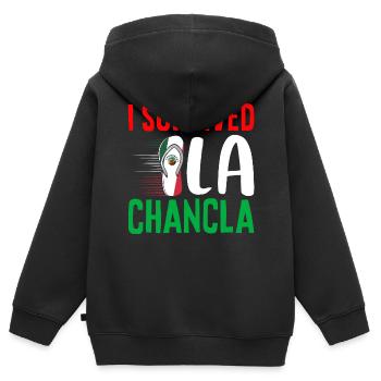 Hispanisch Latino Amerikanisch Mexikanisch - Kinder Premium Organic Zip Hoodie - Schwarz - Hinten - AI Model Kid Male (0cm)