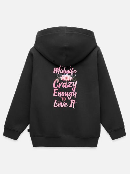Nurse Midwife Birth Worker Tough - Premium børne zip-hættetrøje økologisk - sort