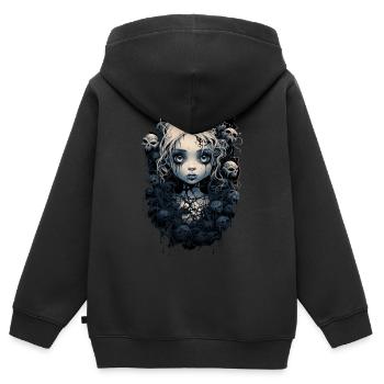 Gothic Girl Halloween Fantasy Dark - Kinder Premium Organic Zip Hoodie - Schwarz - Hinten - AI Model Kid Male (0cm)