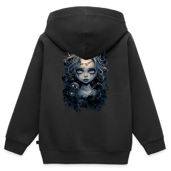 Gothic Girl Halloween Fantasy Dark - Kinder Premium Organic Zip Hoodie - Schwarz - Hinten - AI Model Kid Male (0cm)