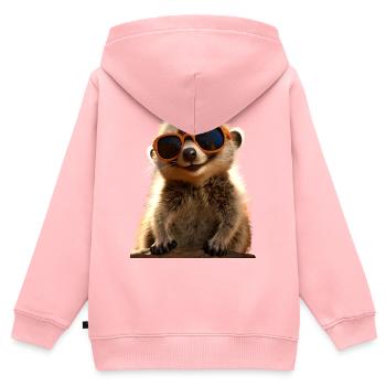 Lunettes de soleil suricate mignon amant de surikate - Sweat Premium à capuche zippé enfant bio - rose - Dos - AI Model Kid Female (0cm)