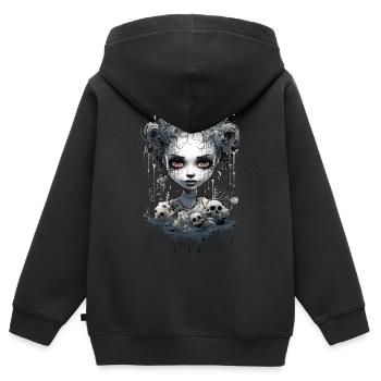 Gothic Girl Halloween Fantasy Dark - Kinder Premium Organic Zip Hoodie - Schwarz - Hinten - AI Model Kid Male (0cm)