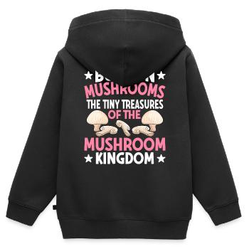 Champignons- Mushrooms Gifts- Pilze Geschenkidee - Kinder Premium Organic Zip Hoodie - Schwarz - Hinten - AI Model Kid Male (0cm)