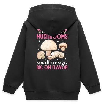 Champignons- Mushrooms- Pilze Geschenkidee - Kinder Premium Organic Zip Hoodie - Schwarz - Hinten - AI Model Kid Male (0cm)