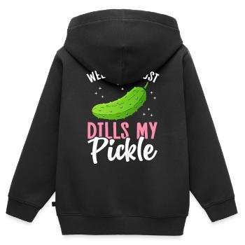 Lustiger Gurken-Südstaaten-Slang - Kinder Premium Organic Zip Hoodie - Schwarz - Hinten - AI Model Kid Male (0cm)