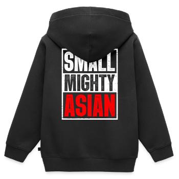 Américain d’origine asiatique des îles du Pacifique AAPI - Sweat Premium à capuche zippé enfant bio - noir - Dos - AI Model Kid Male (0cm)