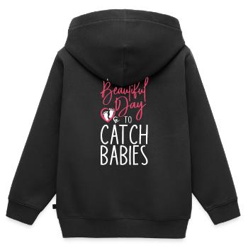 LD Labour And Delivery Nurse - Kids Premium Organic Zip-up Hoodie - black - Back - AI Model Kid Male (0cm)