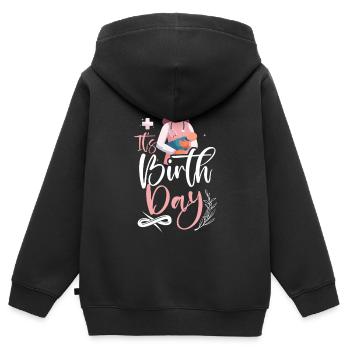 LD Labour And Delivery Nurse - Kids Premium Organic Zip-up Hoodie - black - Back - AI Model Kid Male (0cm)