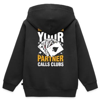 That Moment When Your Partner Calls Clubs - Kinder Premium Organic Zip Hoodie - Schwarz - Hinten - AI Model Kid Male (0cm)