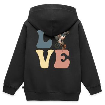Falconry Falconer Hawking - Kids Premium Organic Zip-up Hoodie - black - Back - AI Model Kid Male (0cm)