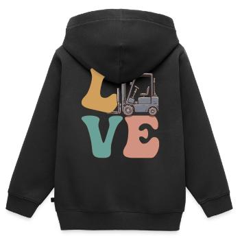 Forklift Driver Forklift Driver - Kids Premium Organic Zip-up Hoodie - black - Back - AI Model Kid Male (0cm)