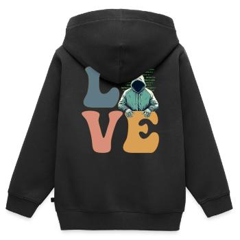 Hacker Hacking Cybersecurity Anonymous - Kids Premium Organic Zip-up Hoodie - black - Back - AI Model Kid Male (0cm)