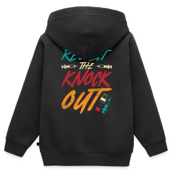 Anästhesiologie Anästhesist Respect The Knock Out - Kinder Premium Organic Zip Hoodie - Schwarz - Hinten - AI Model Kid Male (0cm)