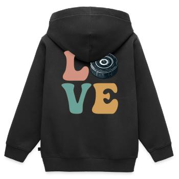 Hockeyspieler Puck - Kinder Premium Organic Zip Hoodie - Schwarz - Hinten - AI Model Kid Male (0cm)