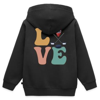 Eishockeyspieler Torwart Torhüter - Kinder Premium Organic Zip Hoodie - Schwarz - Hinten - AI Model Kid Male (0cm)