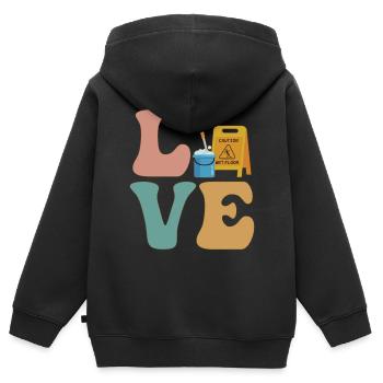 Gardien Gardien Nettoyant - Sweat Premium à capuche zippé enfant bio - noir - Dos - AI Model Kid Male (0cm)