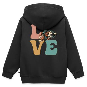 Jiu Jitsu BJJ Kampfsportarten - Kinder Premium Organic Zip Hoodie - Schwarz - Hinten - AI Model Kid Male (0cm)