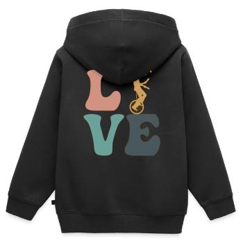 Jonglieren Jongleur Zirkus - Kinder Premium Organic Zip Hoodie - Schwarz - Hinten - AI Model Kid Male (0cm)