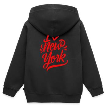I Love New York City Big Apple USA America - Kids Premium Organic Zip-up Hoodie - black - Back - AI Model Kid Male (0cm)