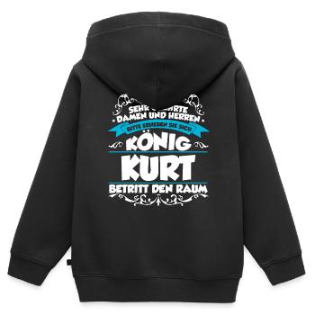 Kurt Name Design - Kinder Premium Organic Zip Hoodie - Schwarz - Hinten - AI Model Kid Male (0cm)