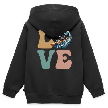 Kajak Kajakfahrer - Kinder Premium Organic Zip Hoodie - Schwarz - Hinten - AI Model Kid Male (0cm)