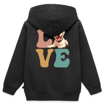 Labrador Hundeliebhaber - Kinder Premium Organic Zip Hoodie - Schwarz - Hinten - AI Model Kid Male (0cm)