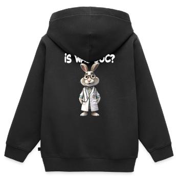 Doktor Hase Is was Doc für einen Arzt Doktor - Kinder Premium Organic Zip Hoodie - Schwarz - Hinten - AI Model Kid Male (0cm)