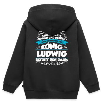 Ludwig Name Design - Kinder Premium Organic Zip Hoodie - Schwarz - Hinten - AI Model Kid Male (0cm)