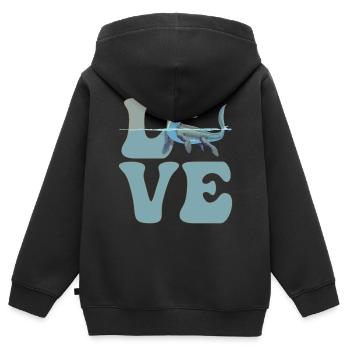 Mosasaurus Dinosaurier - Kinder Premium Organic Zip Hoodie - Schwarz - Hinten - AI Model Kid Male (0cm)
