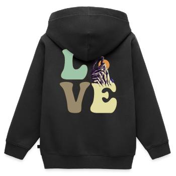 Bergsteigen Bergsteiger Wandern - Kinder Premium Organic Zip Hoodie - Schwarz - Hinten - AI Model Kid Male (0cm)