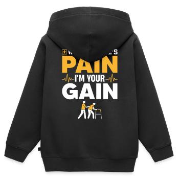 Vom Schmerz Profitieren – Versprechen Des - Kinder Premium Organic Zip Hoodie - Schwarz - Hinten - AI Model Kid Male (0cm)