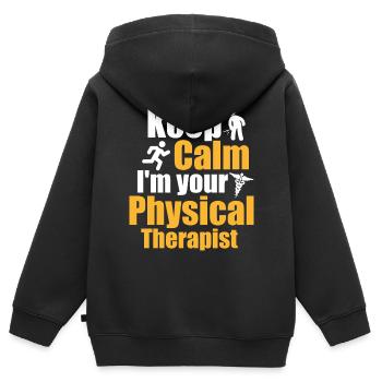 Entspannen Sie Sich, Ihr Therapeut Hat Sie – - Kinder Premium Organic Zip Hoodie - Schwarz - Hinten - AI Model Kid Male (0cm)
