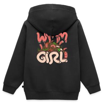Élevage de vers Éleveur de vers Vermiculture Vermiculture Fille - Sweat Premium à capuche zippé enfant bio - noir - Dos - AI Model Kid Male (0cm)